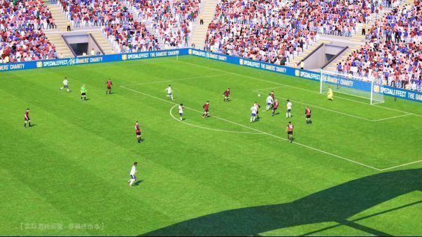 俱乐部主场全景俯瞰图，灯光璀璨，球迷挥舞旗帜