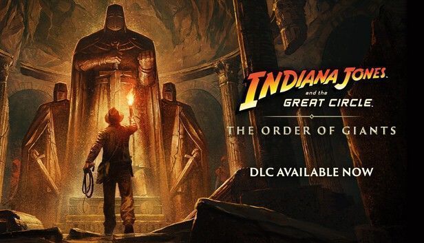 印第安纳·琼斯在幽暗的罗马地下墓穴中手持火把前行，四周布满古老符号和石雕，氛围神秘而紧张