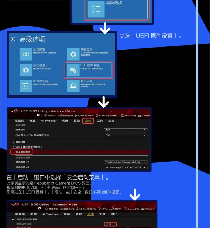 Secure Boot已成功启用的确认提示，显示状态为Enabled