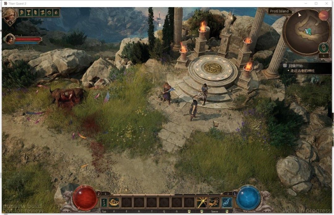 多人游戏运行中的实际画面，展示两名角色协同战斗场景