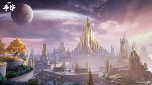 游戏角色技能释放瞬间画面，充满手绘线条与色彩爆炸效果，极具漫画感