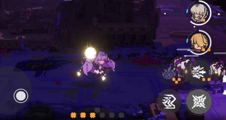 界面UI展示奈菲娅技能消耗示意图，四个印记环绕角色，释放技能后留下发光符文