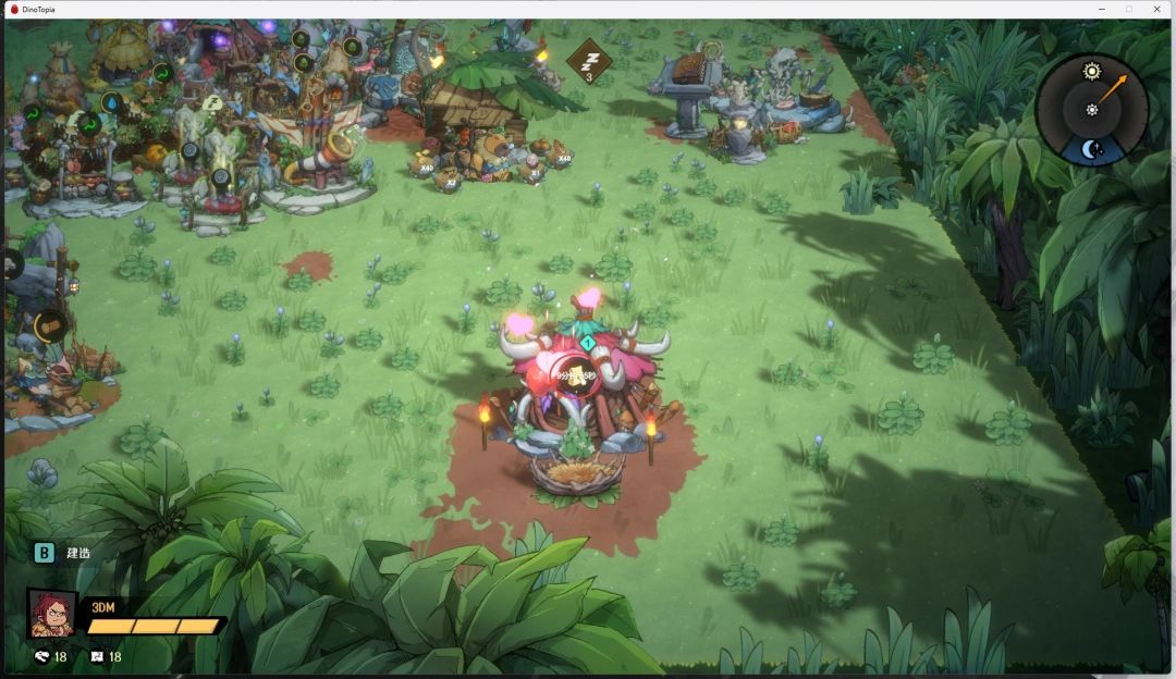 交配室前的地面上摆放着一颗带有斑点的大型恐龙蛋，冒着微微热气