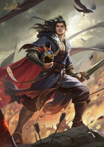 SP曹操技能界面展示，清晰标注【向西】【哀歌】【逐北】三个技能的文字说明与特效预览