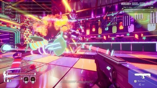 主角在霓虹便利店前购物的场景，货架上摆满日式零食与周边商品