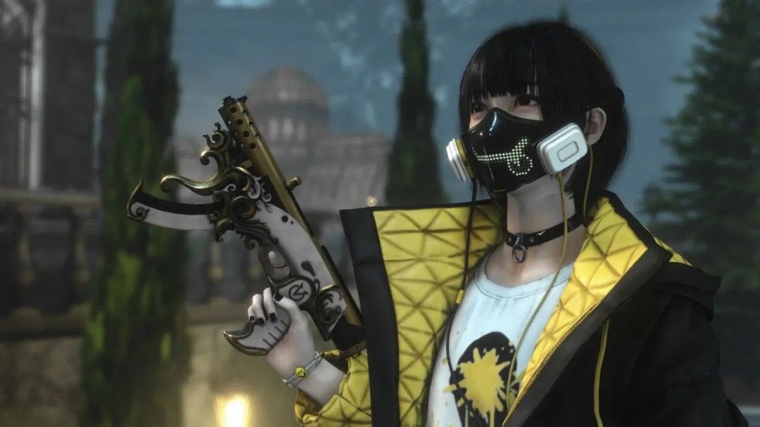 《欺杀旅社》游戏主视觉图，展示多位风格迥异的角色站列于复古旅社大厅中，氛围神秘诡异