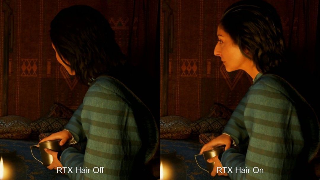 室内场景，昏黄灯光下布满涂鸦与符号，营造紧张不安的探索氛围