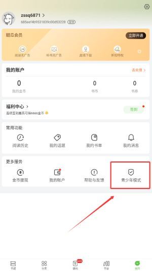 青少年模式开启界面，显示输入4位数字密码的设置弹窗