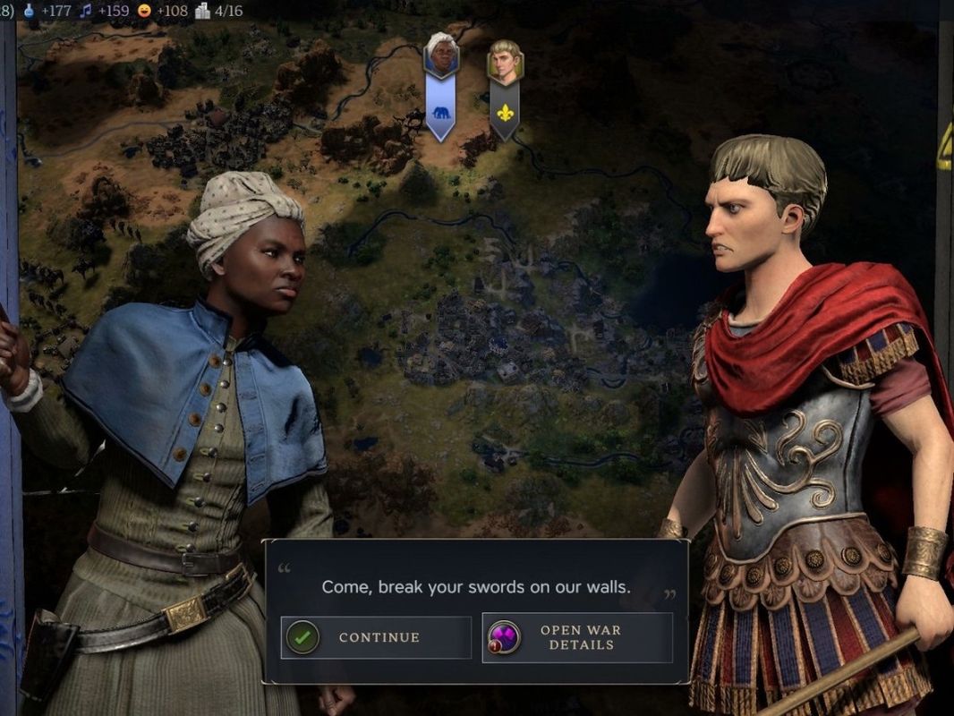 《文明7》游戏主界面截图，展示科技树与地图布局，界面复杂度引发玩家讨论