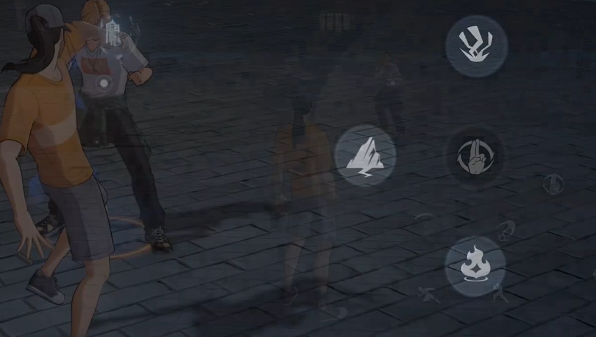 王也发动大招瞬间，双掌推出太极气劲，敌人被牢牢定住