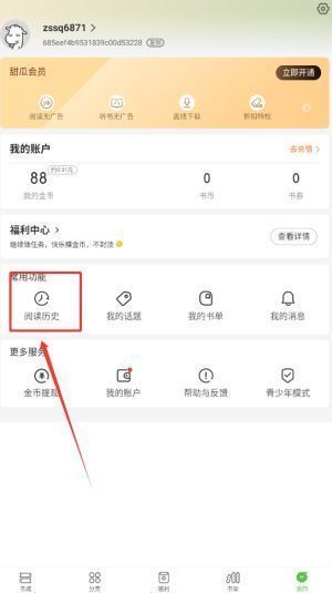 阅读历史页面展示多本小说记录，包含书名和最近阅读章节信息
