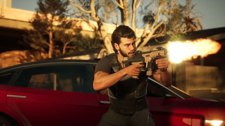 《心之眼》游戏封面图，展示主角站在城市高处俯瞰夜景，画面风格暗黑且充满赛博朋克元素