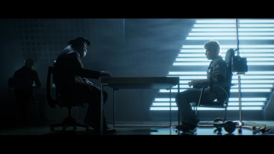 空中俯视视角下的城市废墟，烟雾弥漫，几只飞行怪物盘旋上空