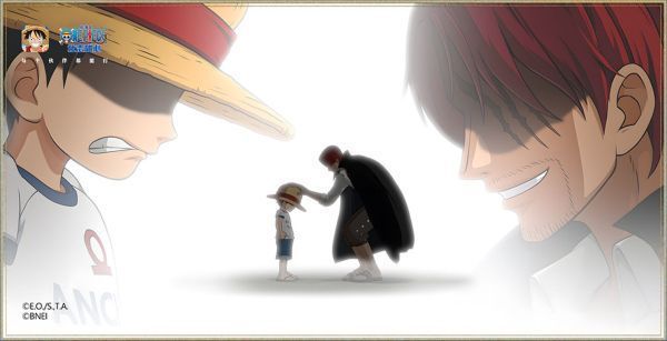 路飞与克洛克达尔激烈对战，沙尘暴席卷战场，画面充满张力与动感