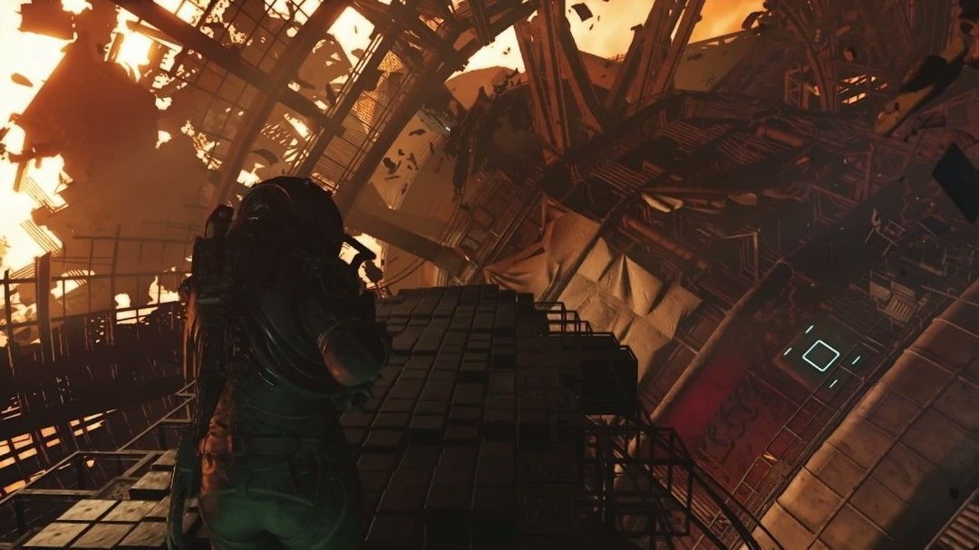 开发者演示《时间旅者：重生曙光》中的时间回溯机制，角色在崩塌的走廊中逆向奔跑，周围环境随时间倒流逐渐复原