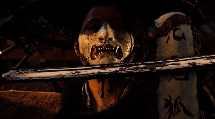 《羊蹄山之魂》主角阿津挥舞大太刀的战斗瞬间，刀光划破空气，背景为雪地战场