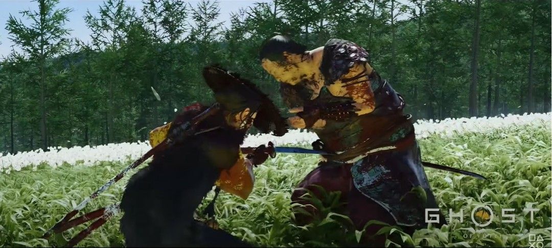 特写镜头下，大太刀刃口沾染鲜血，寒光逼人