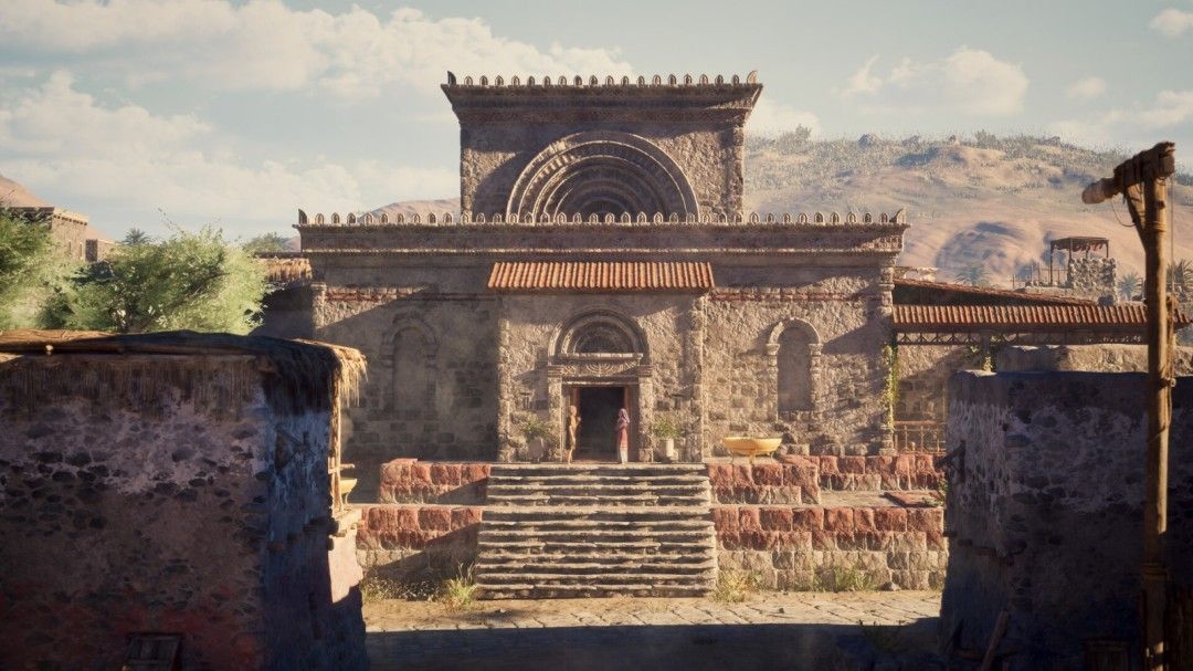 两名角色在屋顶交谈，背景是星空下的古城轮廓