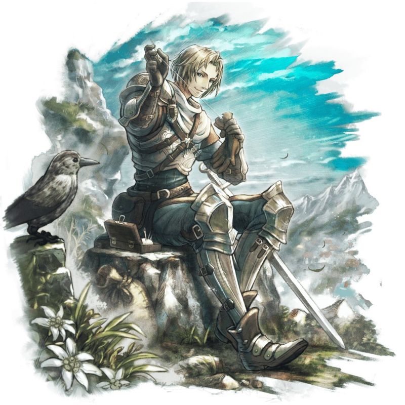 剑士维阿特鲁立绘，身着铠甲，手扶剑柄，目光坚定