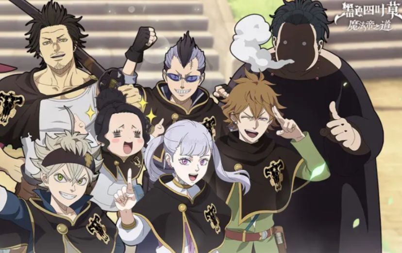 三人组队战斗画面，夏洛特居后方施加护盾，玛格那位于前排输出，米莫萨在侧翼释放增益技能