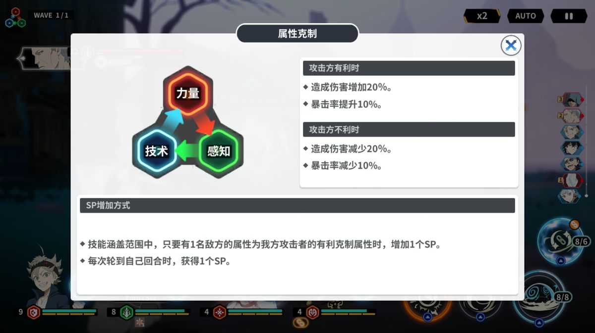 四人小队战斗画面，法娜释放火系技能，马尔斯站在前排格挡，卡荷诺施放治疗光环，洛塔斯释放减速魔法