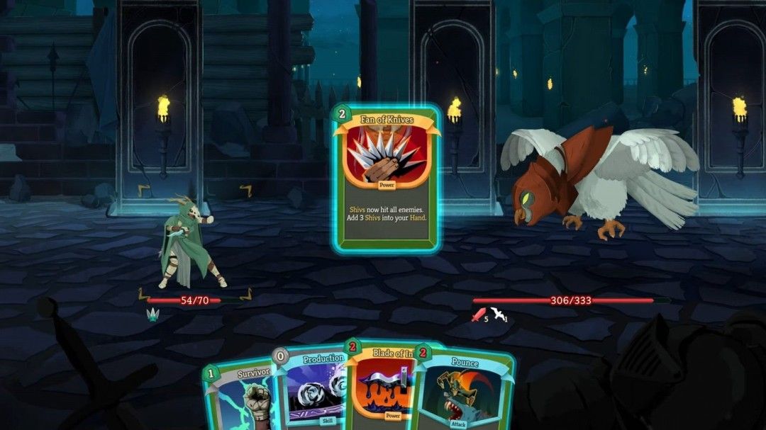 《杀戮尖塔》经典战斗界面展示，卡牌组合与敌人策略对抗的视觉呈现