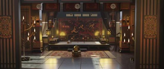 游戏中还原的赤壁之战夜战场面，火光映红江面，战船交错厮杀