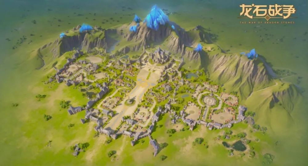 游戏内大地图全景视图，山脉河流交错，城市灯火通明，空中有飞行单位巡航