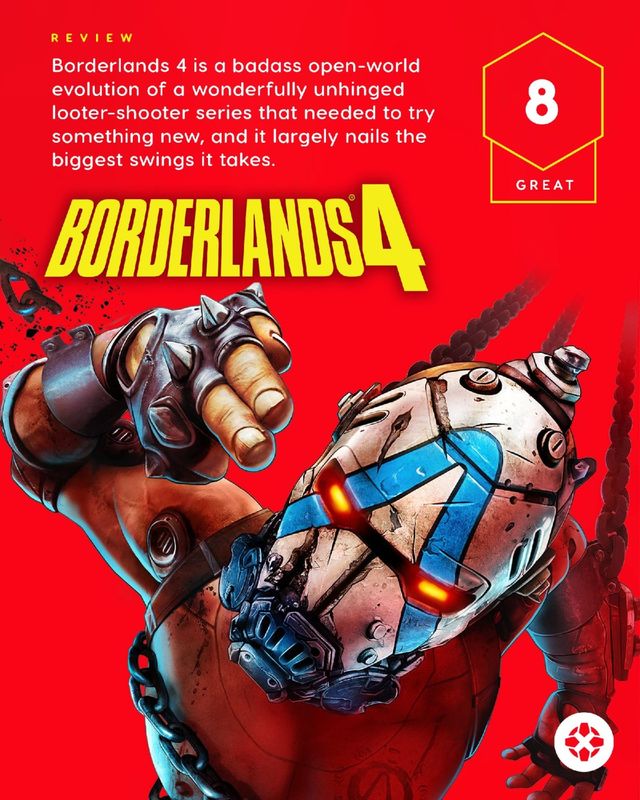 游戏内开放世界场景，车辆行驶在红色荒漠中，远处有巨型机械结构和漂浮岛屿