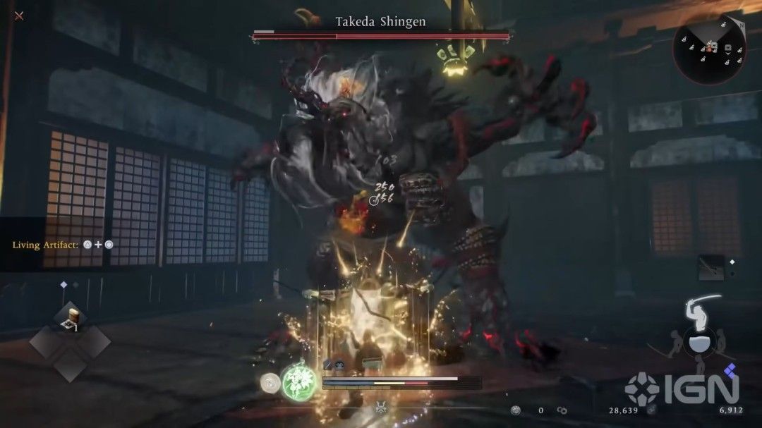 远景展示开阔战场，双方在废墟中对峙，乌鸦掠过天际