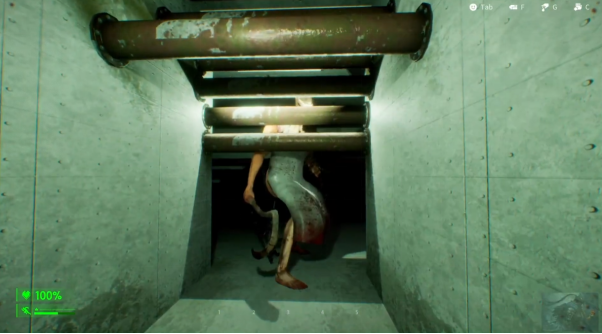 停车场场景中，数辆汽车灯光突然自行亮起，伴随着刺耳的喇叭声，一名玩家惊恐回头，背后阴影中似乎有物体靠近