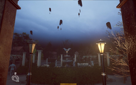 人头气球漂浮于夜空之下，下方是惊恐逃窜的角色剪影，画面充满不安张力