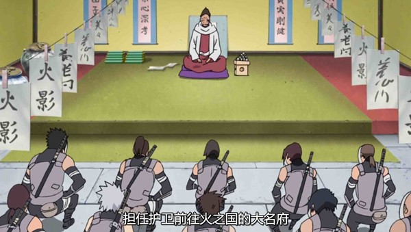 《火影忍者：忍者新世代》中暗部成员佩戴面具列队而立，身穿黑色劲装，氛围神秘肃穆