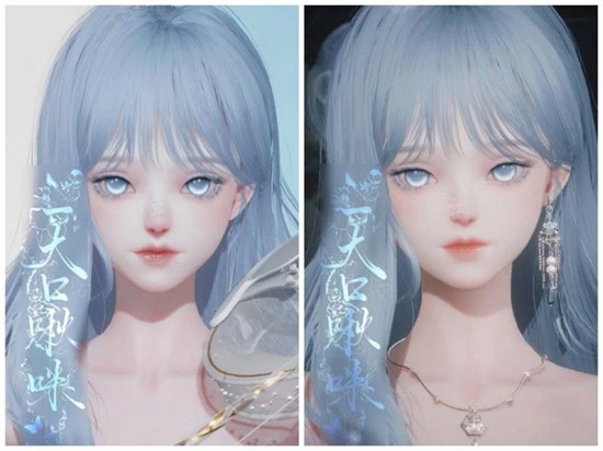 游戏角色面部特写，展示水云捏脸数据的五官细节，眉眼修长，鼻梁挺拔，整体气质清冷