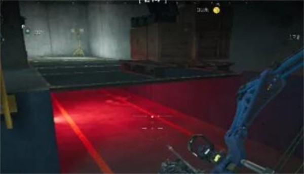 密码门特写镜头，显示可交互界面与数字输入面板