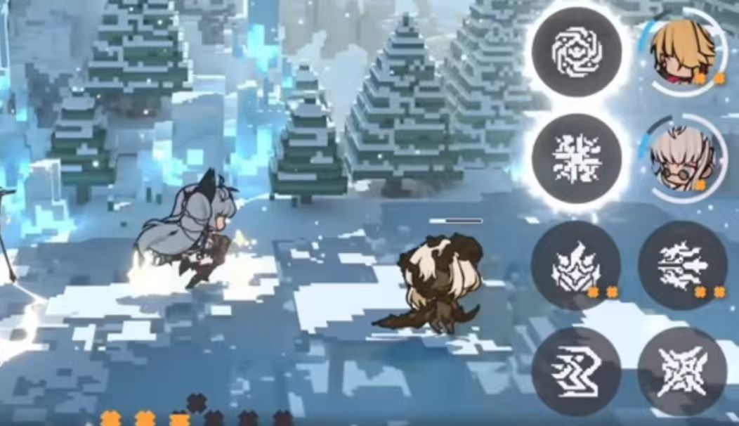 游戏角色养成界面对比图，左侧为主C满级状态，右侧为平均培养的多角色低等级状态