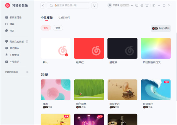 皮肤详情页展示预览状态下的播放器全貌