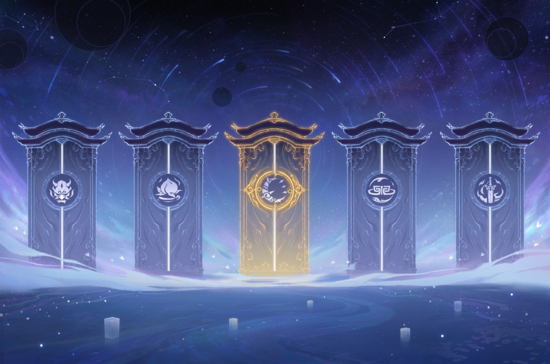 游戏中玩家在隐域内布置神墟能量阵法的界面截图，画面中央浮现神像光影，四周符文流转