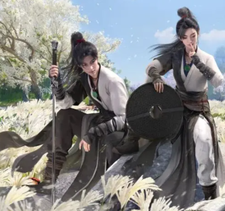 游戏内新剧情过场截图，角色对峙于悬崖边，气氛紧张，台词框显示‘你我皆非局外人’