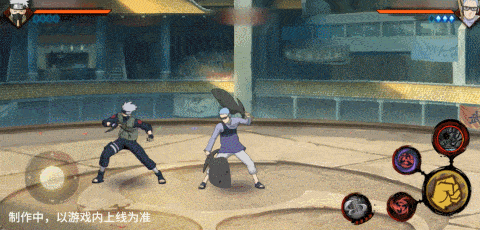 卡卡西左眼闪烁红光，远处敌人被无形力量扭曲吸入虚空