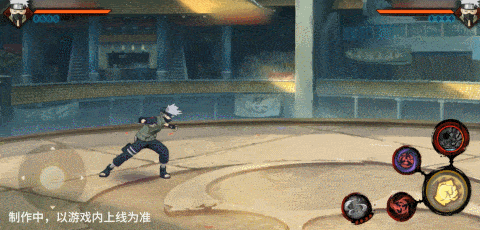 卡卡西在雷切突进中突然消失，从侧面闪现并发动二次突刺