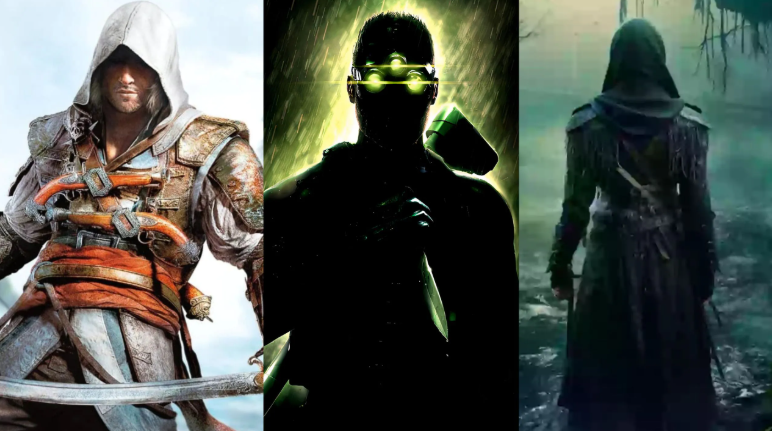 育碧公司总部外观及办公环境，建筑现代感十足，体现其作为国际知名游戏开发商的形象