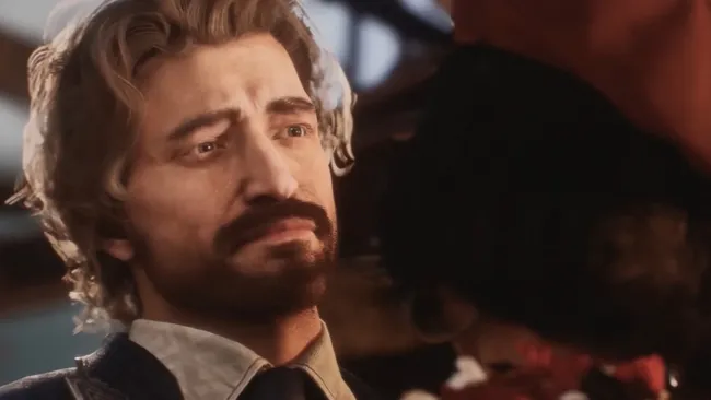 游戏UI界面特写，呈现风格化菜单设计，色彩鲜明且动态流畅，类似《女神异传录》系列的视觉节奏