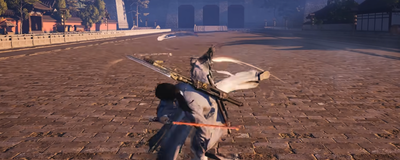 《燕云十六声》中角色施展无名剑法的瞬间，蓝色剑气呈扇形扩散，多名敌人被击退，场景充满武侠气息