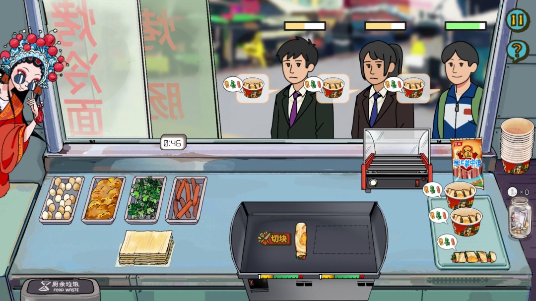 游戏角色庆祝达成高连击成就，烟花绽放，字幕弹出‘杠杠滴’三个大字，氛围热烈喜庆’