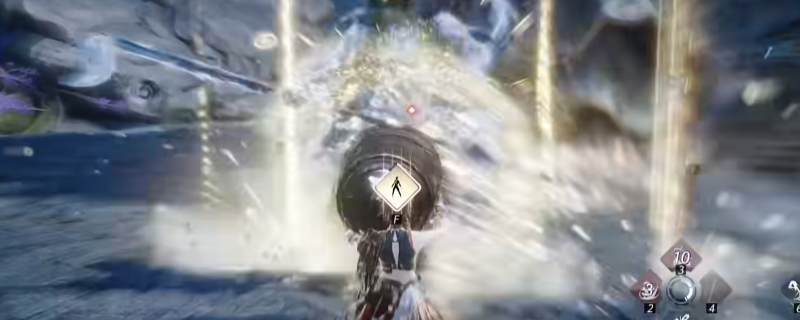 《燕云十六声》游戏中角色释放蛤蟆功命中敌人的瞬间，敌人身上浮现绿色蟾毒特效