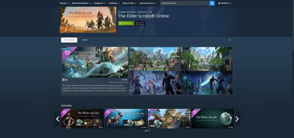 Steam DLC购买页面优化设想，顶部设有‘推荐组合包’与‘一键补齐’按钮