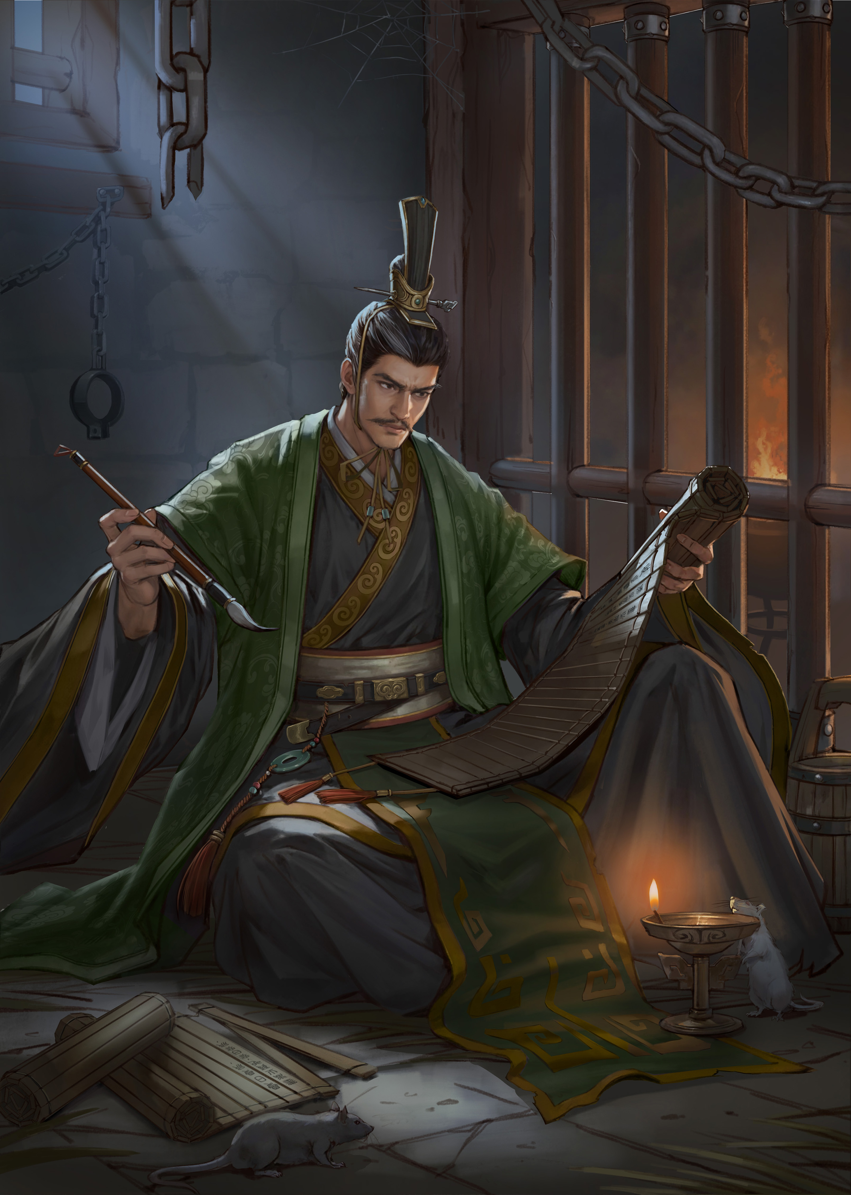 韩非游戏内角色面板截图，清晰显示‘法不阿贵’‘事异备变’‘不期修古’三大技能文字说明及图标布局