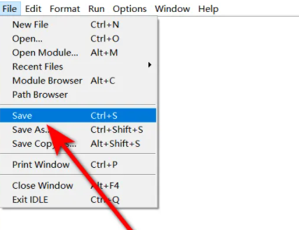 文件保存窗口界面，文件名输入框中填写test.py，下方文件类型选择为Python files (*.py)