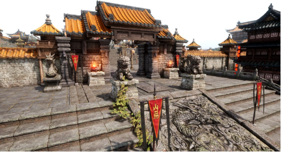 战士角色特写，盔甲纹理清晰，表面反光自然，展现PBR材质真实感